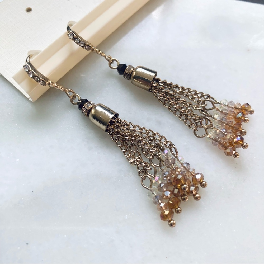 Tassel Chain Beaded Earrings